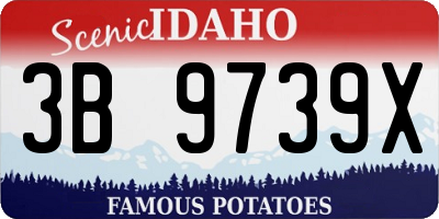 ID license plate 3B9739X