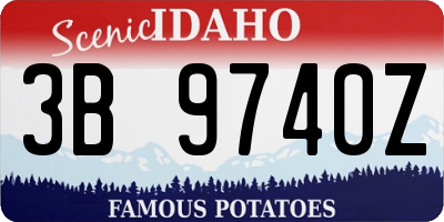 ID license plate 3B9740Z