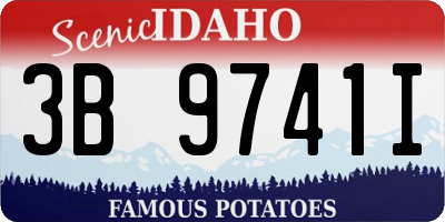 ID license plate 3B9741I