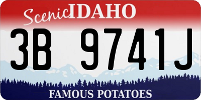 ID license plate 3B9741J