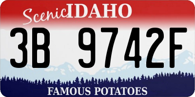 ID license plate 3B9742F