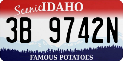 ID license plate 3B9742N