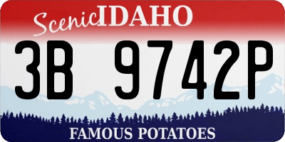 ID license plate 3B9742P
