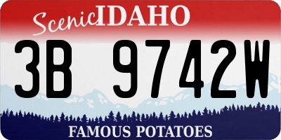 ID license plate 3B9742W