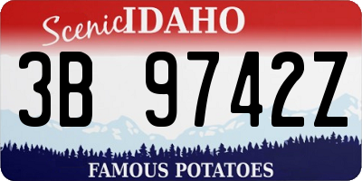 ID license plate 3B9742Z