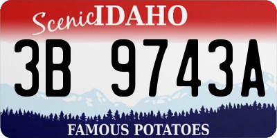 ID license plate 3B9743A