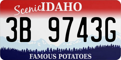 ID license plate 3B9743G