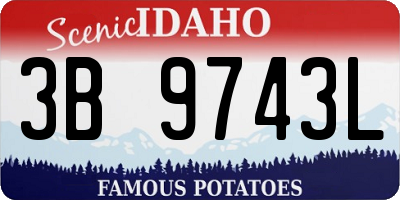 ID license plate 3B9743L