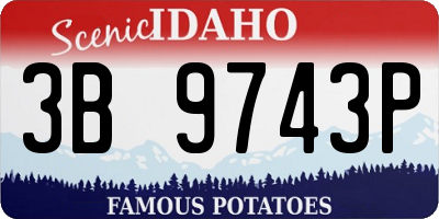 ID license plate 3B9743P
