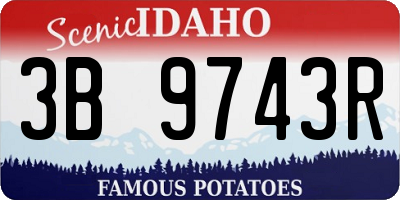 ID license plate 3B9743R