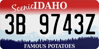 ID license plate 3B9743Z