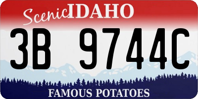 ID license plate 3B9744C