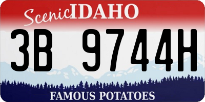 ID license plate 3B9744H