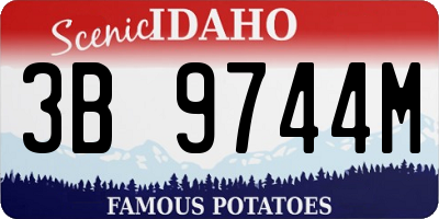 ID license plate 3B9744M