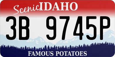 ID license plate 3B9745P