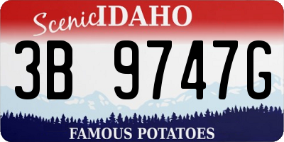 ID license plate 3B9747G