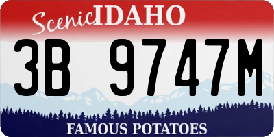 ID license plate 3B9747M