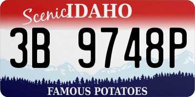ID license plate 3B9748P