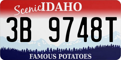 ID license plate 3B9748T