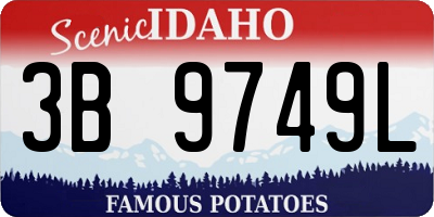 ID license plate 3B9749L