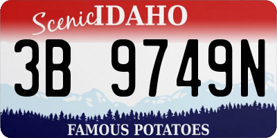 ID license plate 3B9749N