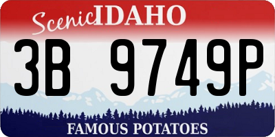 ID license plate 3B9749P