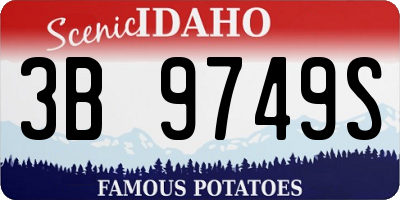 ID license plate 3B9749S