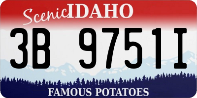 ID license plate 3B9751I