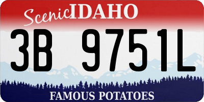 ID license plate 3B9751L