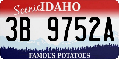 ID license plate 3B9752A