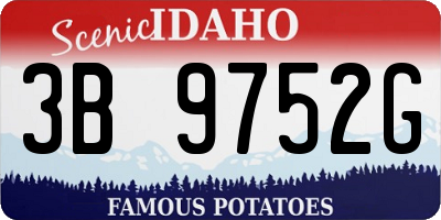 ID license plate 3B9752G