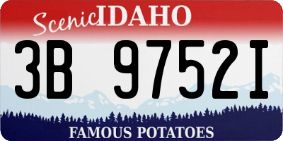ID license plate 3B9752I