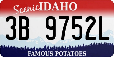 ID license plate 3B9752L