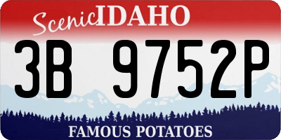 ID license plate 3B9752P