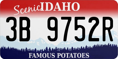 ID license plate 3B9752R