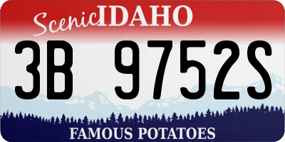 ID license plate 3B9752S