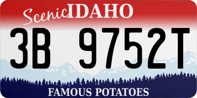 ID license plate 3B9752T