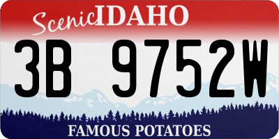 ID license plate 3B9752W