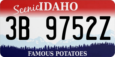 ID license plate 3B9752Z