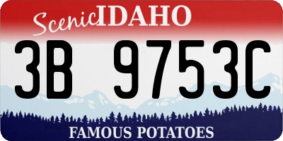 ID license plate 3B9753C