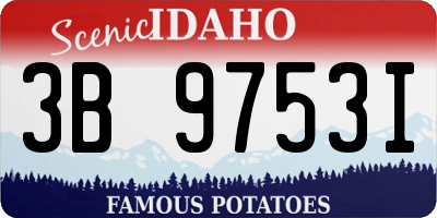ID license plate 3B9753I