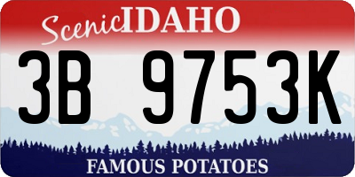 ID license plate 3B9753K