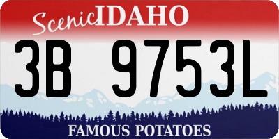 ID license plate 3B9753L