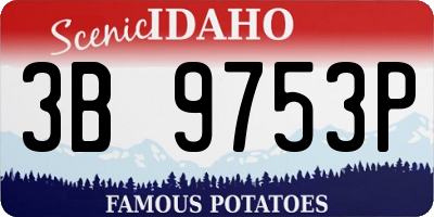 ID license plate 3B9753P