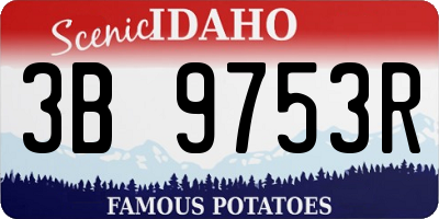 ID license plate 3B9753R
