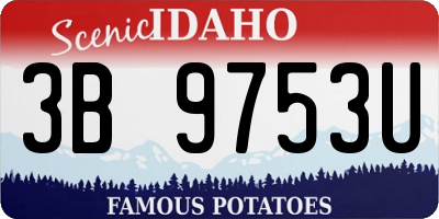ID license plate 3B9753U