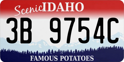 ID license plate 3B9754C