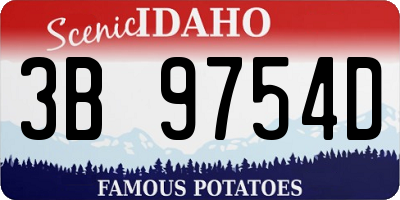 ID license plate 3B9754D