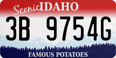 ID license plate 3B9754G
