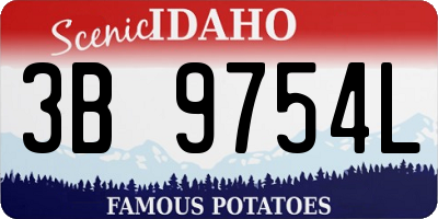 ID license plate 3B9754L